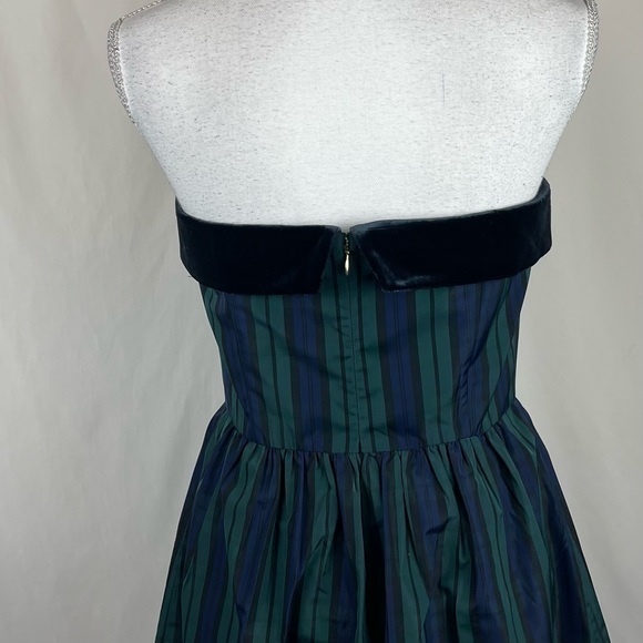 Vineyard Vines Strapless Plaid Stripe Velvet Holiday Party Event Dress NWT - Picture 5 of 12